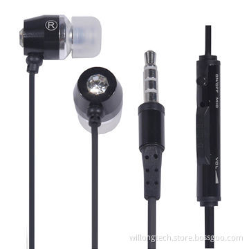 Fashionable Cute Stereo Earphones with Mic for Mobile Phone